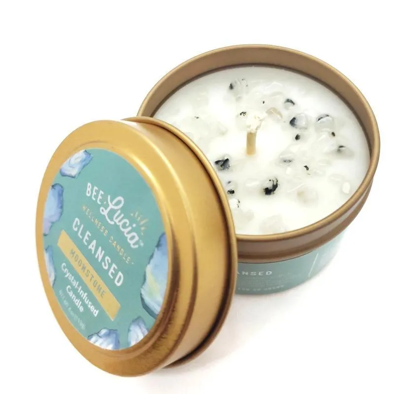 (20% Off) Candle 4oz - Moonstone (Cleansed) 4oz Travel Tin by Bee Lucia