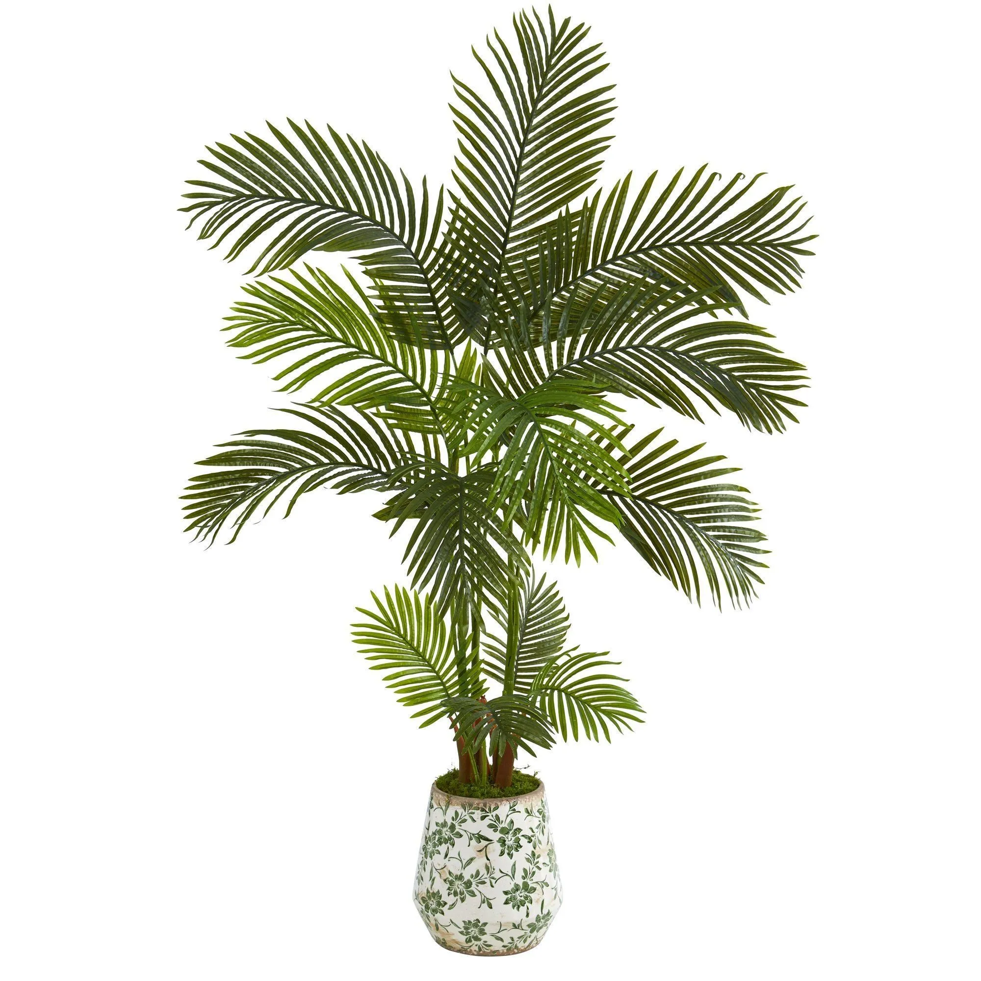 5’ Areca Palm Artificial Tree in Floral Print Planter