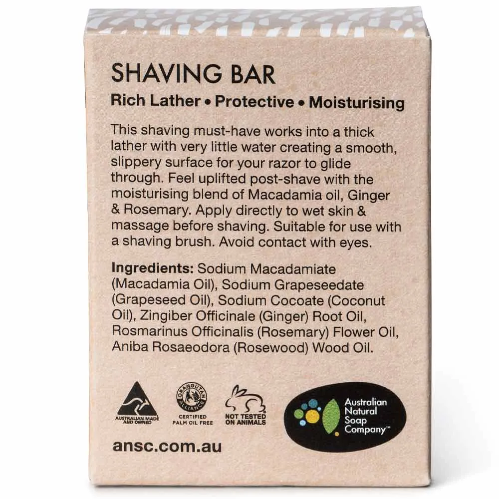 Australian Natural Soap Company Shaving Bar