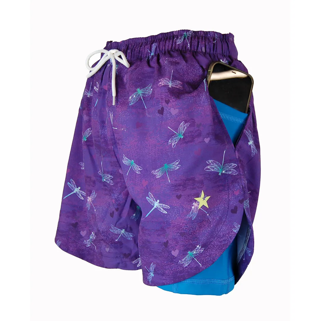 Double Layer Jazzy Shorts | Dragonfly