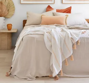 French Linen Mega Sheet Set Range Pebble