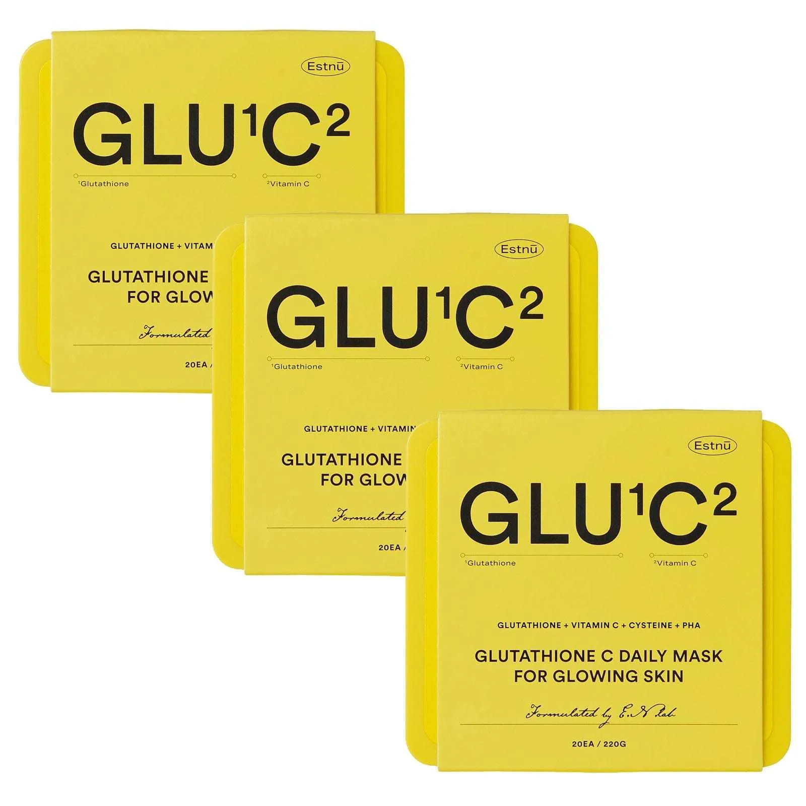 Glutathione GLU1C2 Glow Daily Masks (20 Sheets)