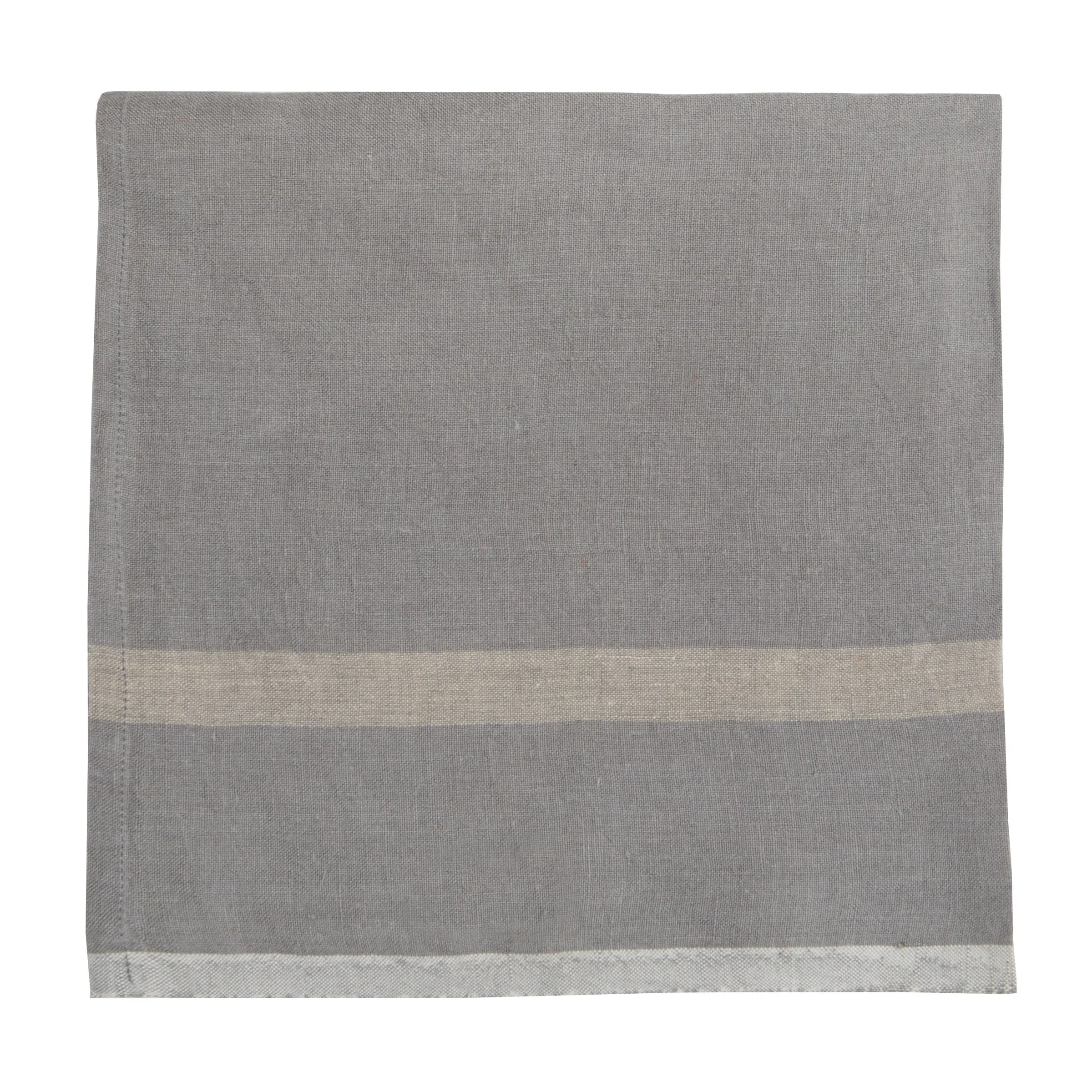 Laundered Linen Napkins Grey & Natural, Set of 4