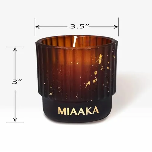 MIAAKA Graceful Twist Fluted Glass Jar Hand Poured Scented Candle Caffeine Serenade Fragrance