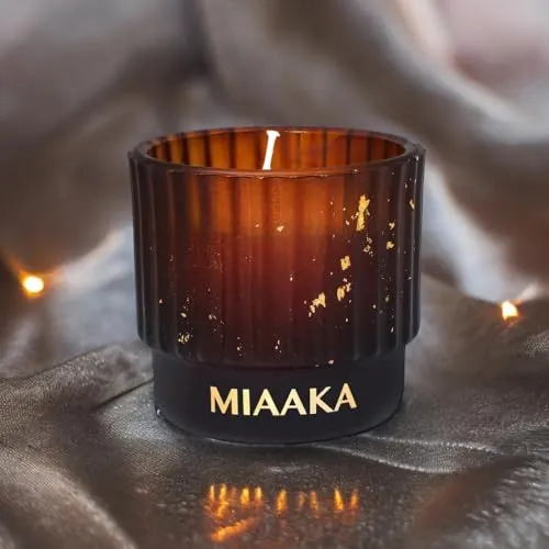 MIAAKA Graceful Twist Fluted Glass Jar Hand Poured Scented Candle Caffeine Serenade Fragrance