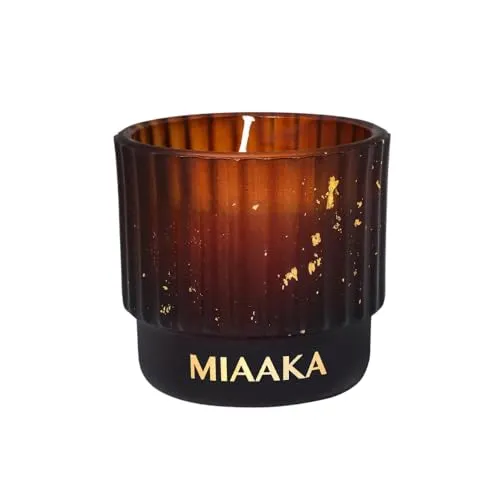 MIAAKA Graceful Twist Fluted Glass Jar Hand Poured Scented Candle Caffeine Serenade Fragrance