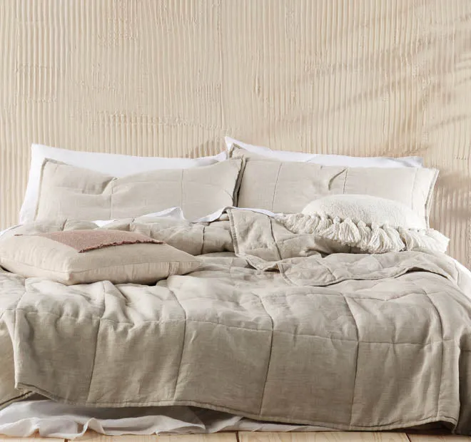 Nimes Linen Coverlet Natural