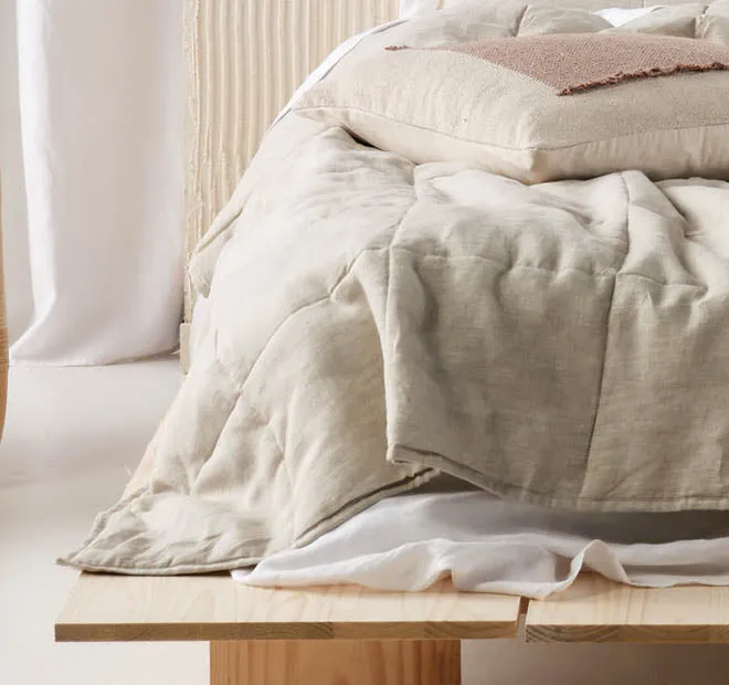 Nimes Linen Coverlet Natural