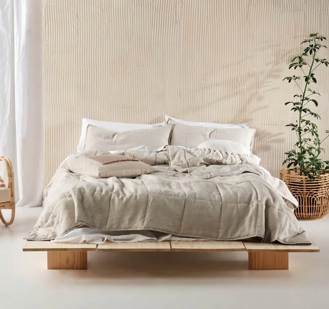 Nimes Linen Coverlet Natural