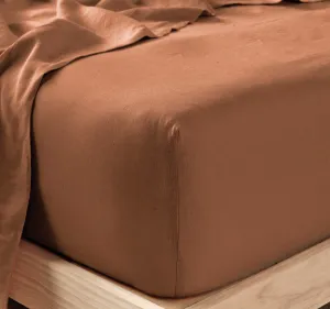 Nimes Linen Mega Fitted Sheet Range Cinnamon