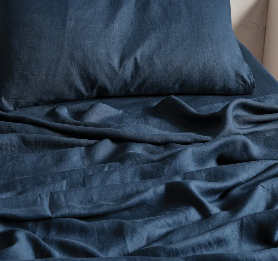 Nimes Linen Mega Sheet Set Range Navy