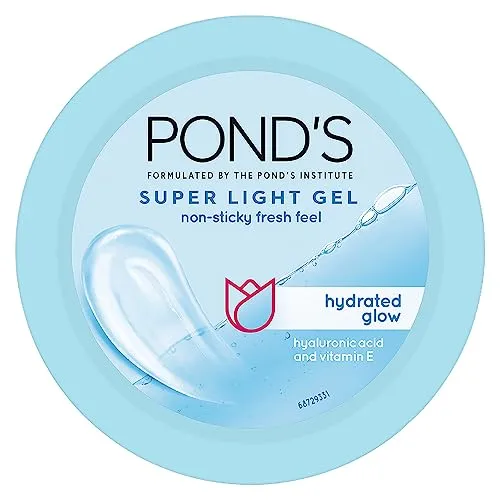 POND'S Super Light Gel Oil Free Face Moisturizer 100g, With Hyaluronic Acid & Vitamin E for Fresh Glowing Skin & 24 hr Hydration - Daily Use