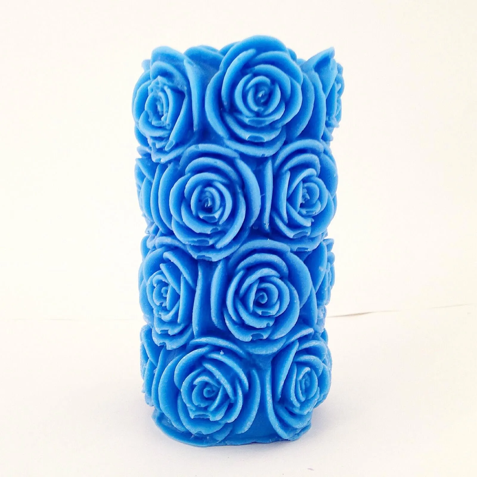 The Decor Affair 1 Pcs Pillar Scented Candle Carved to Perfection, Emitting The Calming and Meditative Blue Rose Fragrance, Enlivening Your Senses with Every Illuminated Moment